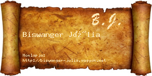 Biswanger Júlia névjegykártya