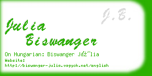 julia biswanger business card